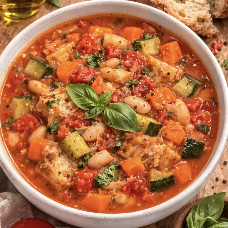 Ribollita – Toskanischer Gemüseeintopf mit Bohnen und Brot