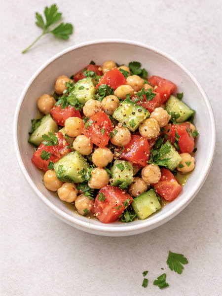 Mediterraner Kichererbsensalat – gesund, schnell & sättigend