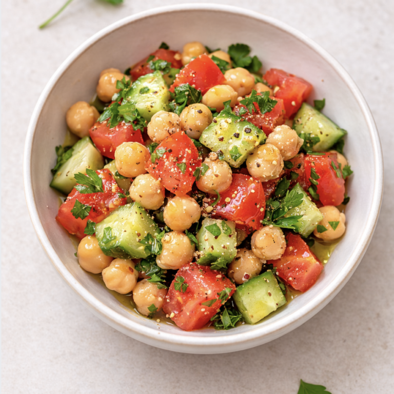 Mediterraner Kichererbsensalat – gesund, schnell & sättigend