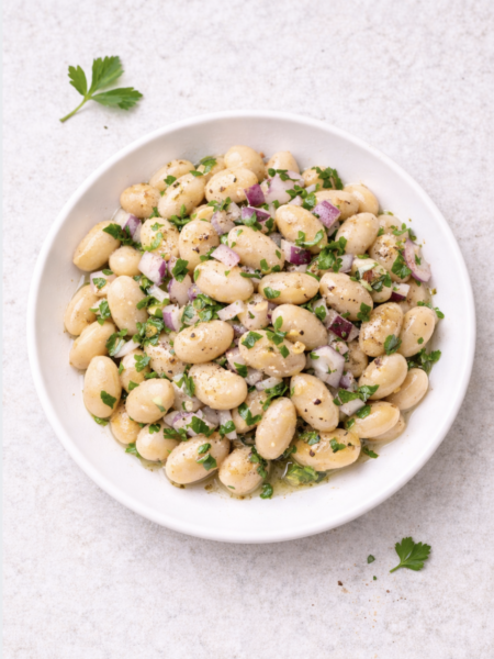 Weißer-Bohnen-Salat mit Zitrone – einfach, gesund & mediterran