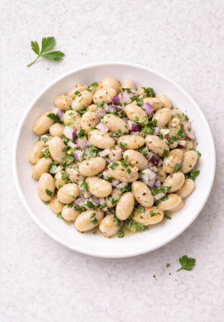 Weißer-Bohnen-Salat mit Zitrone – einfach, gesund & mediterran
