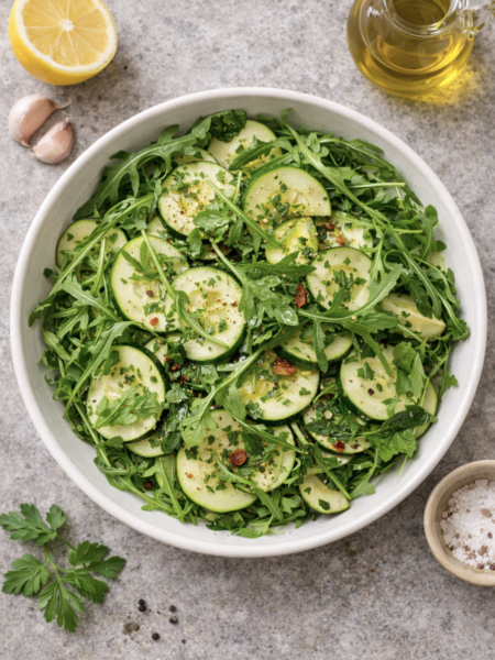 Zucchini-Rucola-Salat mit Zitronendressing – leicht & mediterran