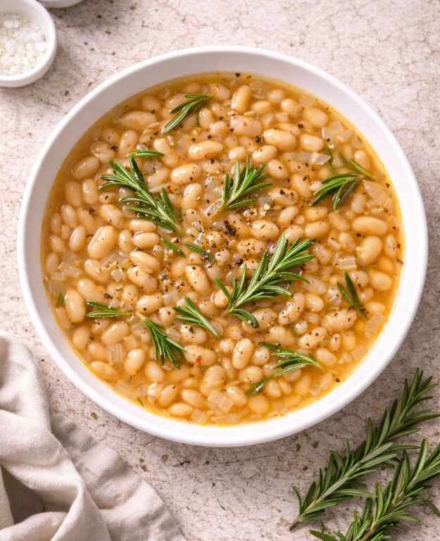 Weiße-Bohnen-Suppe mit Rosmarin – Cremige italienische Suppe