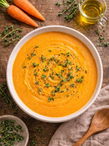 Cremige Karotten-Suppe mit Thymian – Einfaches Rezept