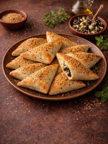 Oliven-Käse-Dreiecke – mit Feta & aromatischen Oliven