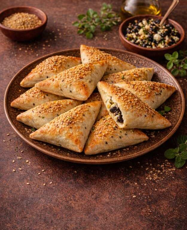 Oliven-Käse-Dreiecke – mit Feta & aromatischen Oliven