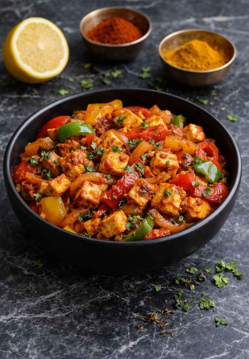 Würziges Paneer Capsicum Stir Fry