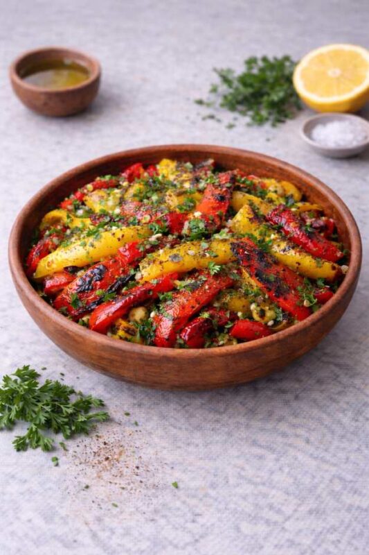 Gegrillter Paprika-Salat – Aromatisch, leicht & mediterran
