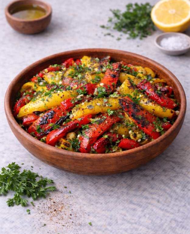 Gegrillter Paprika-Salat – Aromatisch, leicht & mediterran