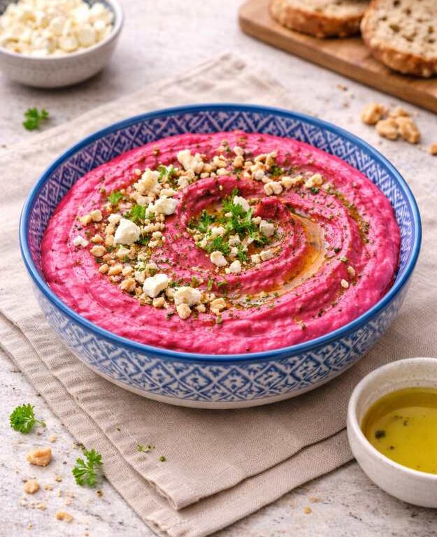 Rote-Bete-Dip mit Feta – Cremig, gesund und schnell gemacht