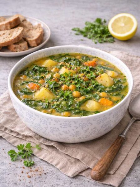 Spinat-Kichererbsen-Suppe – sättigend & einfach gemacht