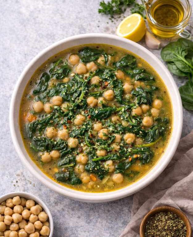 Kichererbsen-Spinat-Suppe – Gesundes Rezept einfach gemacht