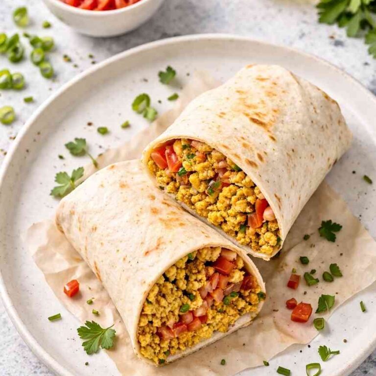 Wrap mit Tofu und Gemüse zum Frühstück