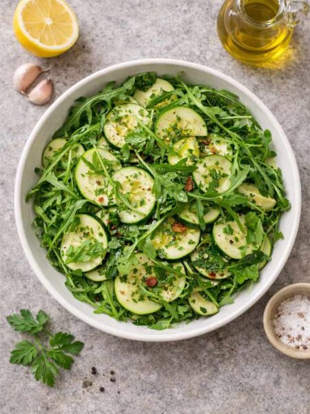 Zucchini-Rucola-Salat mit Zitronendressing – leicht & mediterran