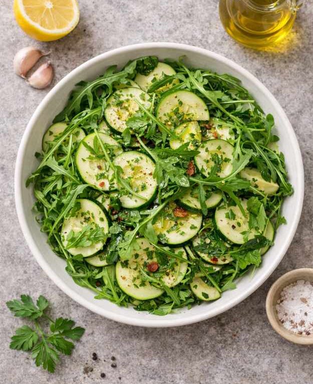 Zucchini-Rucola-Salat mit Zitronendressing – leicht & mediterran