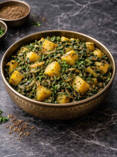 Aloo Methi – Kartoffeln mit frischem Bockshornklee