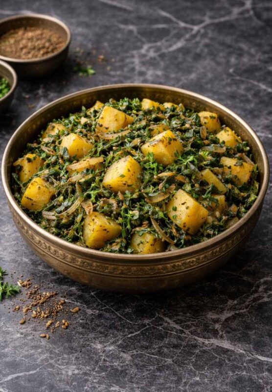 Aloo Methi – Kartoffeln mit frischem Bockshornklee