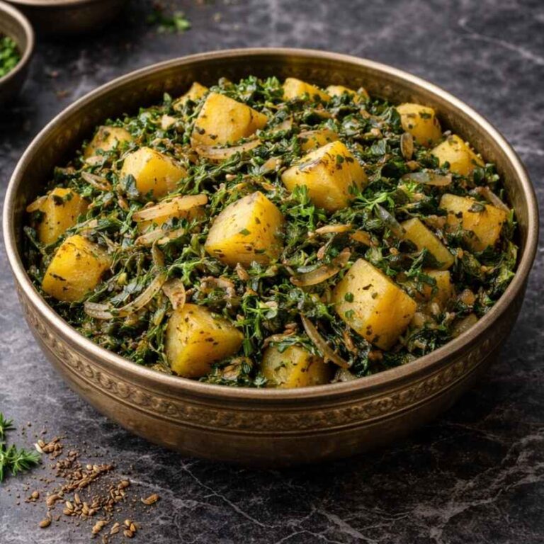 Aloo Methi – Kartoffeln mit frischem Bockshornklee