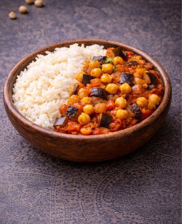 Auberginen-Kichererbsen-Eintopf