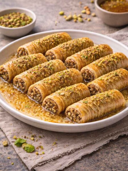 Baklava Rollen mit Nüssen – Knusprige orientalische Süßspeise einfach gemacht