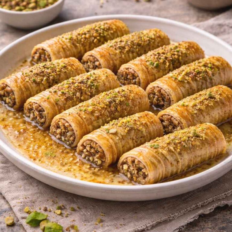 Baklava Rollen mit Nüssen – Knusprige orientalische Süßspeise einfach gemacht