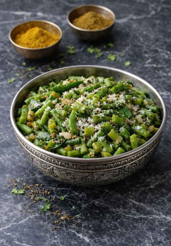 Beans Poriyal – Südindisches Bohnen-Pfanne