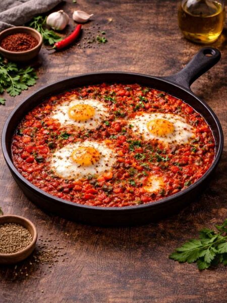 Scharfe Shakshuka – Würziges Rezept mit Chili, Tomaten & Eiern