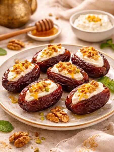 Gefüllte Datteln mit Frischkäse und Walnuss – Rezept