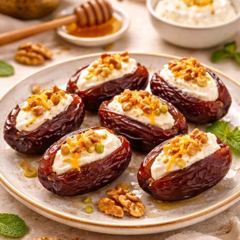 Gefüllte Datteln mit Frischkäse und Walnuss – Rezept