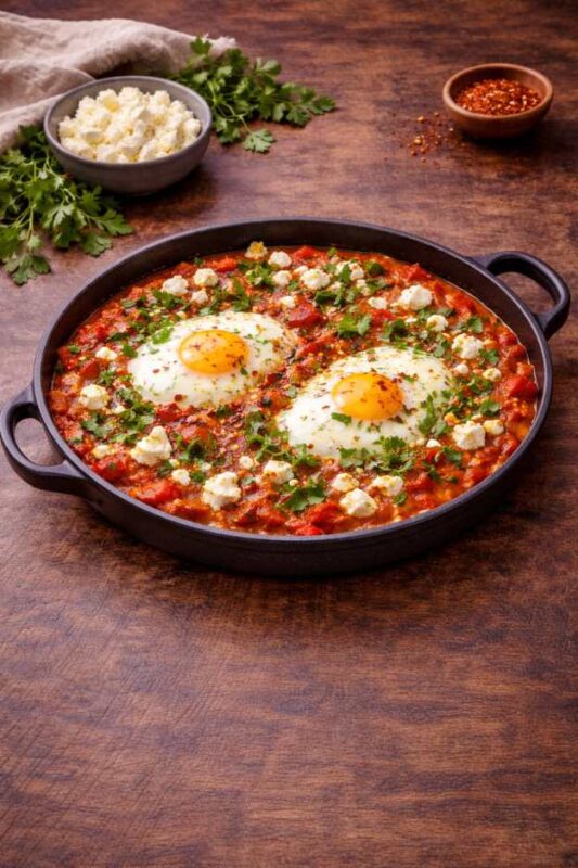 Shakshuka mit Feta – Cremiges Rezept mit Tomaten & Paprika