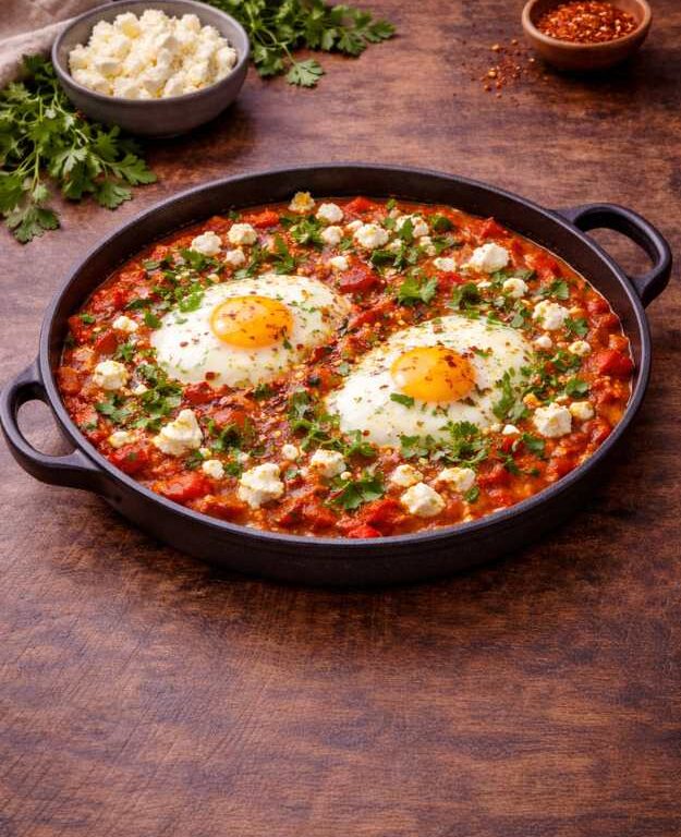 Shakshuka mit Feta – Cremiges Rezept mit Tomaten & Paprika