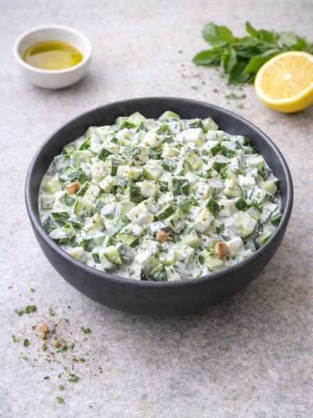 Gurkensalat mit Joghurt und Minze – Erfrischend, leicht & cremig