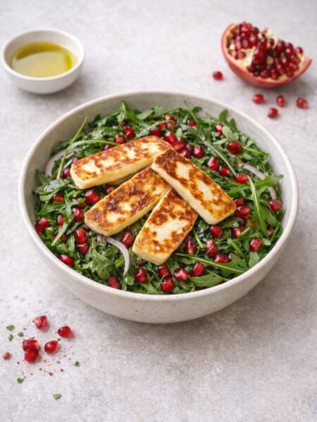 Rucola-Halloumi-Salat – Herzhaft, frisch & perfekt ausgewogen