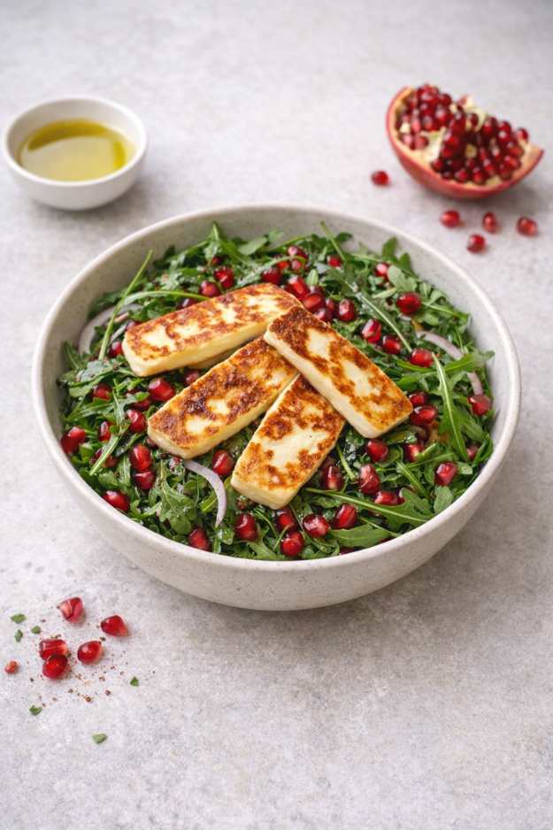 Rucola-Halloumi-Salat – Herzhaft, frisch & perfekt ausgewogen