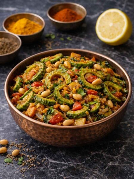 Karela Sabzi – Bittermelonen-Gemüsepfanne