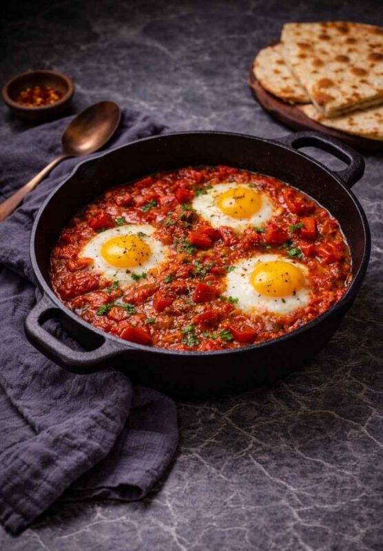 Klassische Shakshuka – Rezept mit Tomaten, Paprika & Eiern