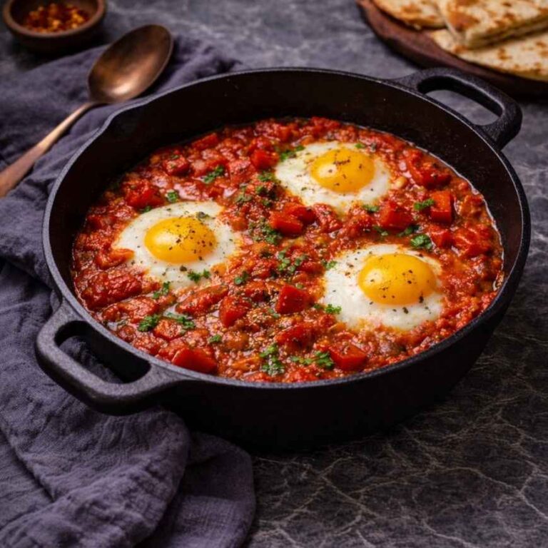 Klassische Shakshuka – Rezept mit Tomaten, Paprika & Eiern