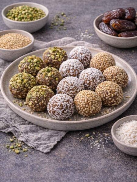 Dattel-Kugeln mit Nüssen – Rezept ohne Zucker