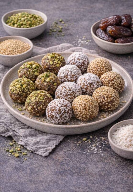 Dattel-Kugeln mit Nüssen – Rezept ohne Zucker