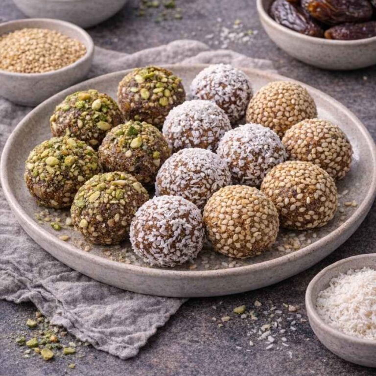 Dattel-Kugeln mit Nüssen – Rezept ohne Zucker