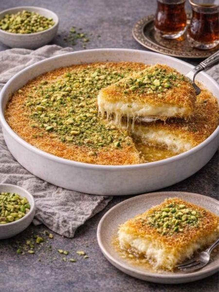Kunafa Nabulsia – Original Rezept mit Käse und Zuckersirup