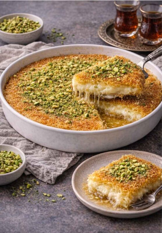 Kunafa Nabulsia – Original Rezept mit Käse und Zuckersirup