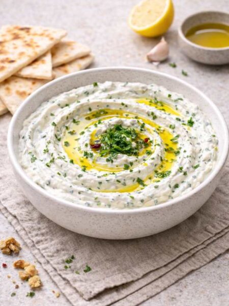Minze-Quark-Creme – Frischer Dip mit Knoblauch und Zitrone