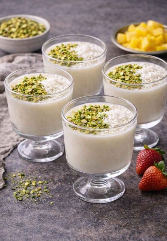 Mahalabia – Cremiger Milchpudding mit Kokos und Rosenwasser