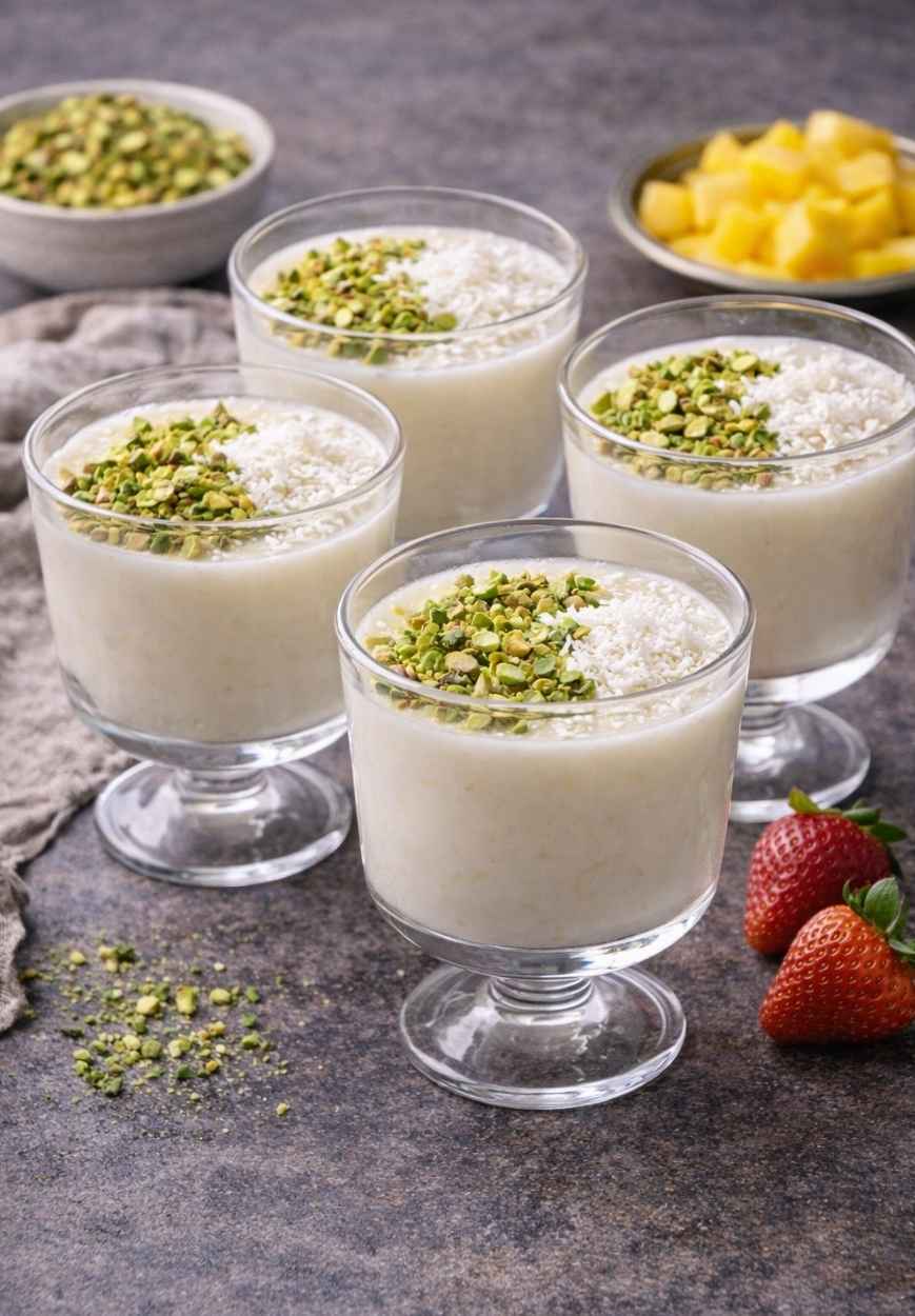 Mahalabia – Cremiger Milchpudding mit Kokos und Rosenwasser