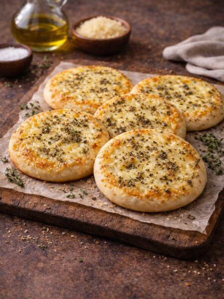 Manakish mit Käse – Fladenbrot mit geschmolzenem Käse