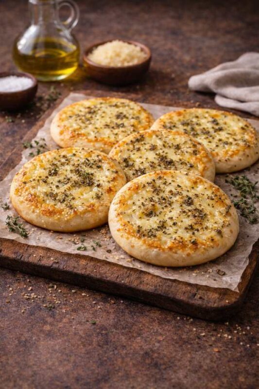 Manakish mit Käse – Fladenbrot mit geschmolzenem Käse