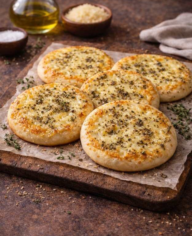 Manakish mit Käse – Fladenbrot mit geschmolzenem Käse