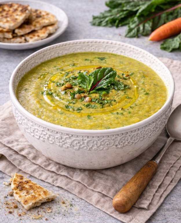 Linsen-Mangold-Suppe – Gesund, cremig & proteinreich