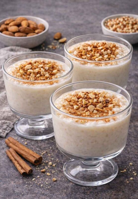 Milchreis mit Zimt und Nüssen –Rezept
